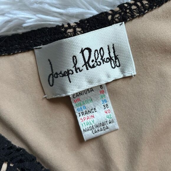 Joseph Ribkoff Dress Black Lace Long Sleeves Tight Stretchy Womens Size 8 - Picture 4 of 4